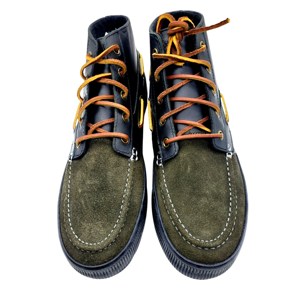 NEW Polo Ralph Lauren Delmont Suede Leather Shoes Black Charcoal Men's Size 8D - Picture 4 of 15